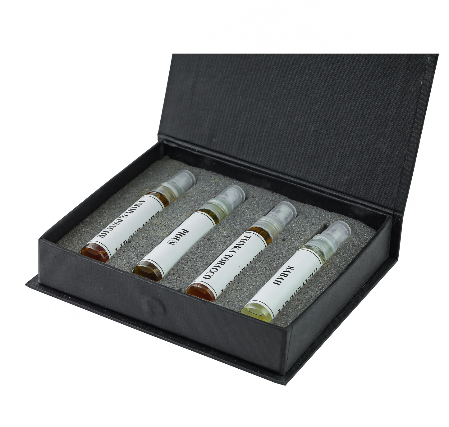 Discovery Set of Amor & Psyche, Pious, Tonka Tobacco and Sabah (10ML Each)